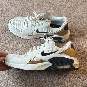 Nike Women’s White and Gold Air Max Sneakers